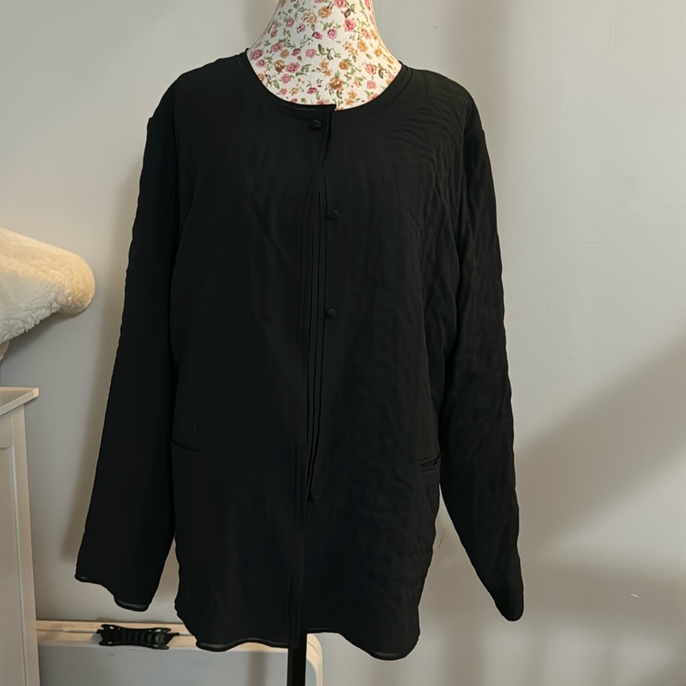 🆕NWT* Dialogue/QVC 2PC Black Jacket & Tank Size 2X